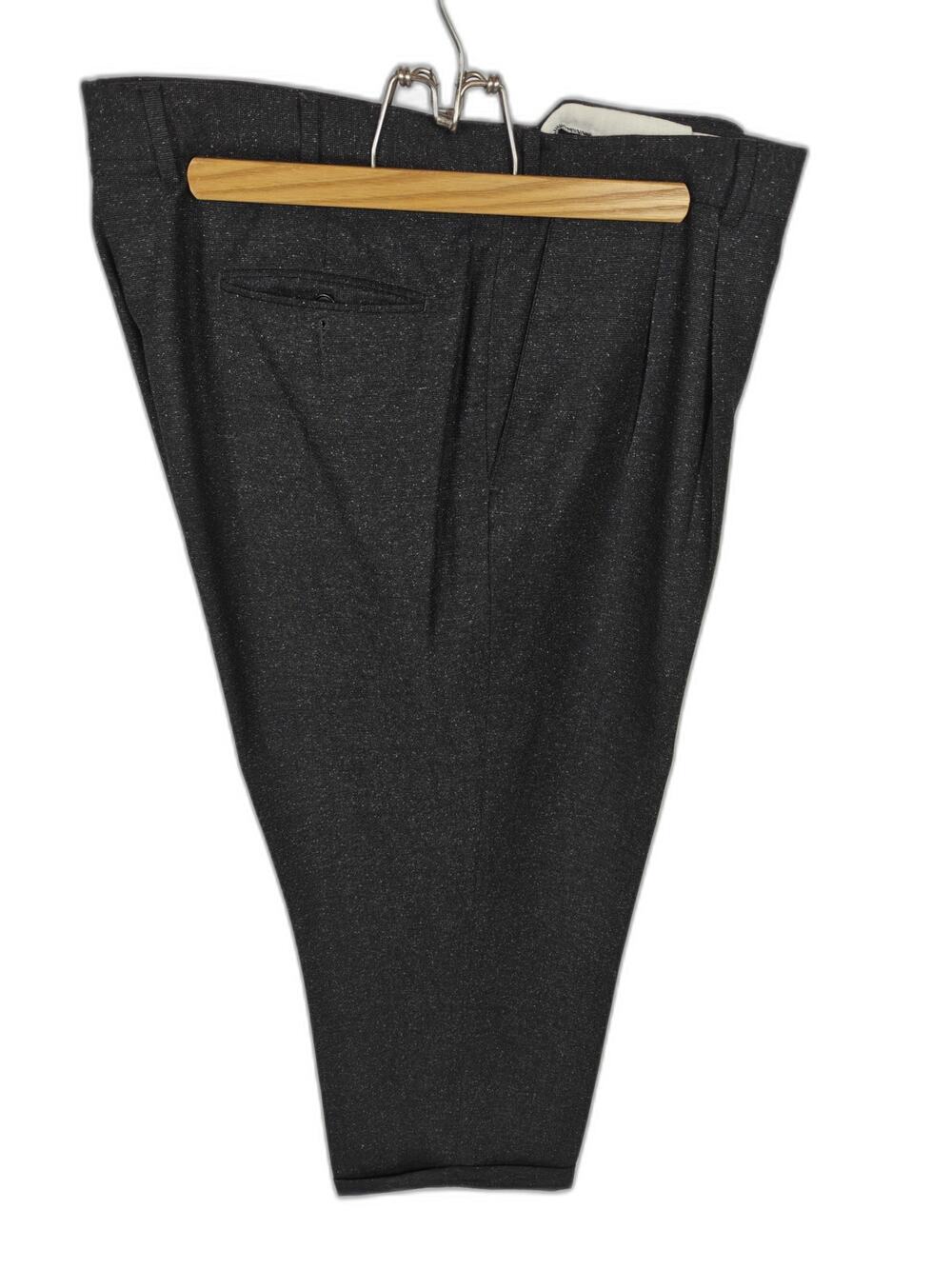 Paul Fredrick Men's Charcoal Gray Wool Silk Dress Pants 44R Cuffed Slacks